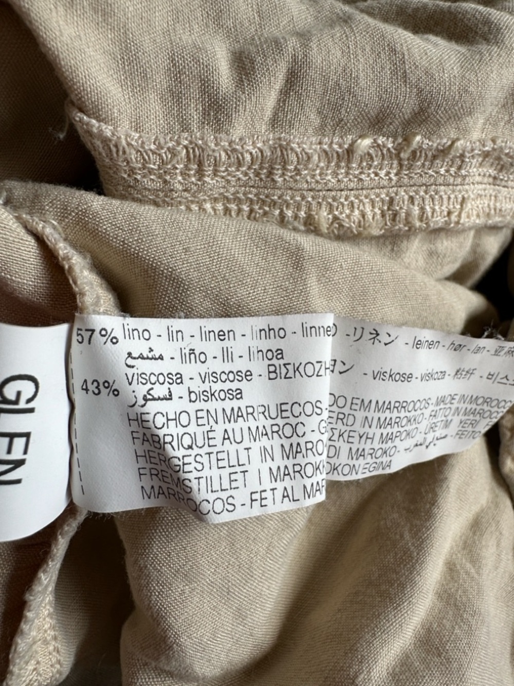 Zara Khaki Button Front Midi Skirt Small Linen Blend - Picture 6 of 7